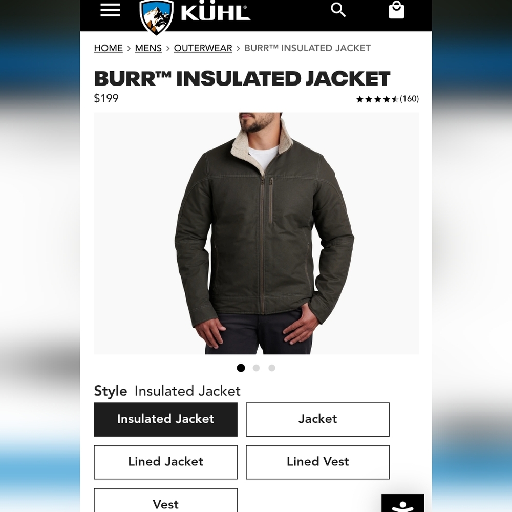 Kuhl Mens Burr InsulatedJacket